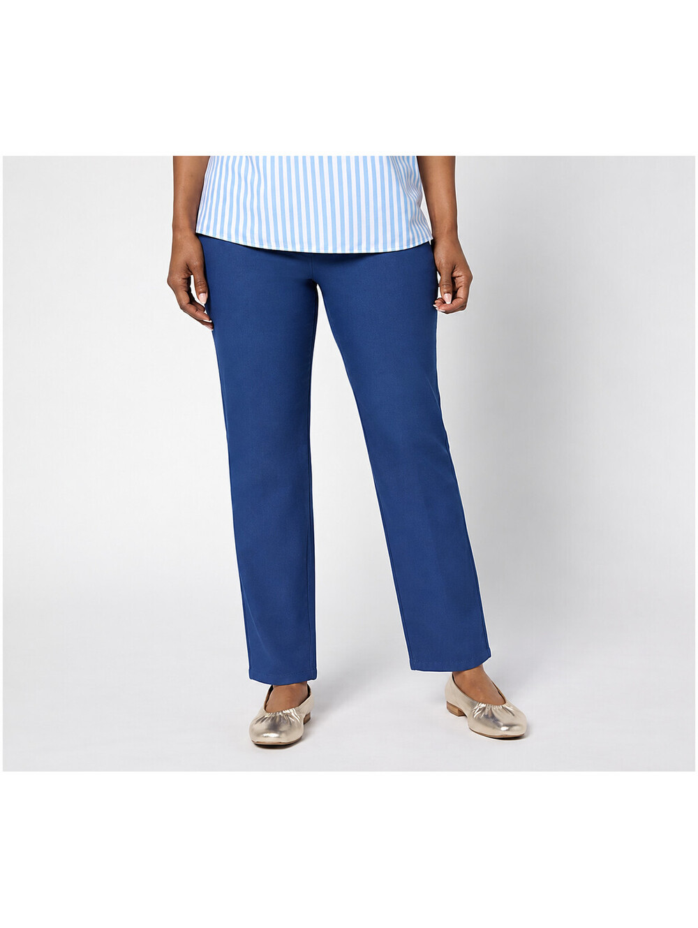 Denim & Co. Regular Stretch Colored Straight Leg Ankle Jeans Bright Navy, 14